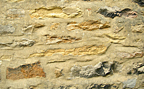 Random rubble showing bad repointing